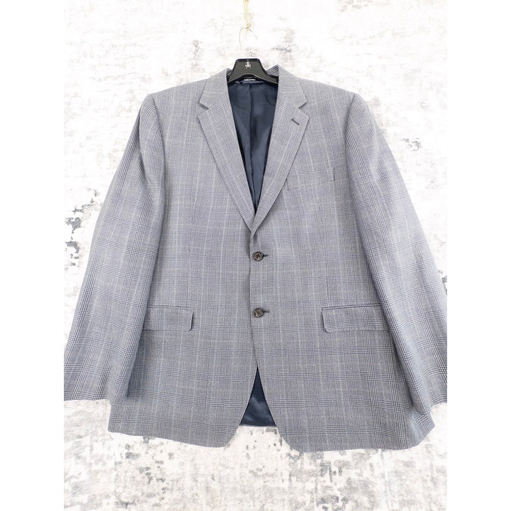 Lauren Ralph Lauren Men 44R Slim Fit Silk Wool Glen Plaid Blazer Blue Sport Coat